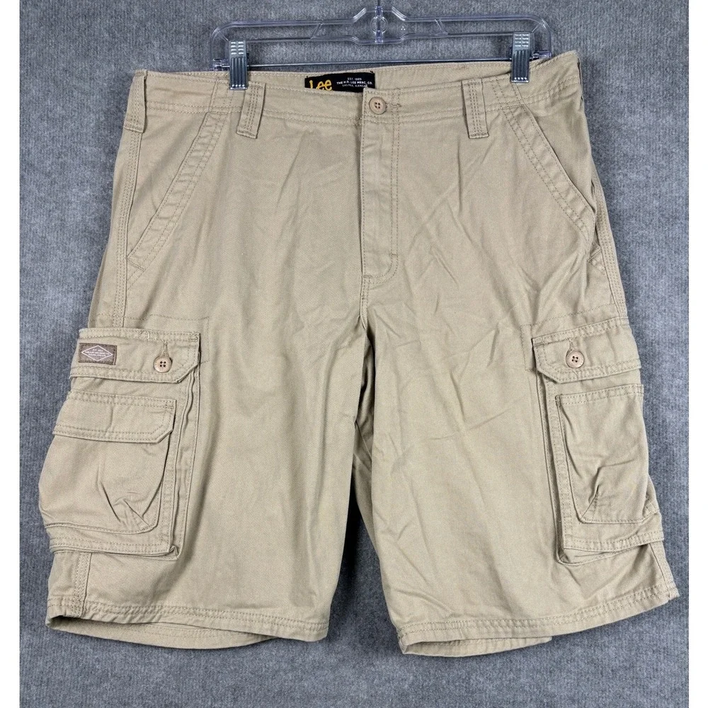 Lee Cargo Shorts Mens 36 Tan Khaki Cotton Utility 102183322